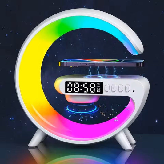 Mini G Type Wireless Charging Alarm Clock & Lamp